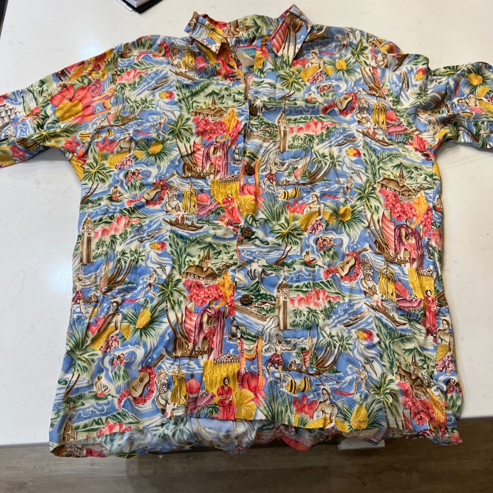 Vintage Joe Kealoha's Genuine Hawaiian Shirt Mens Medium Aloha Button Up